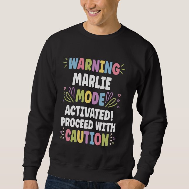Moletom MARLIE Personalizado Nome Funny Cute Custom MARLIE (Frente)
