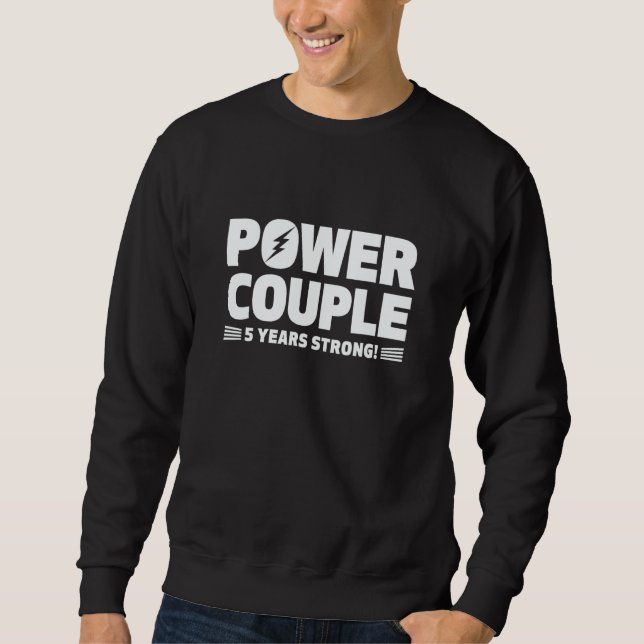 Moletom Married 5 Years Power Couple 5th Anniversary Husba (Frente)
