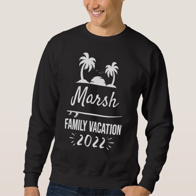 Moletom Marsh Family Vacation Tropical Group Trip Beach (Frente)