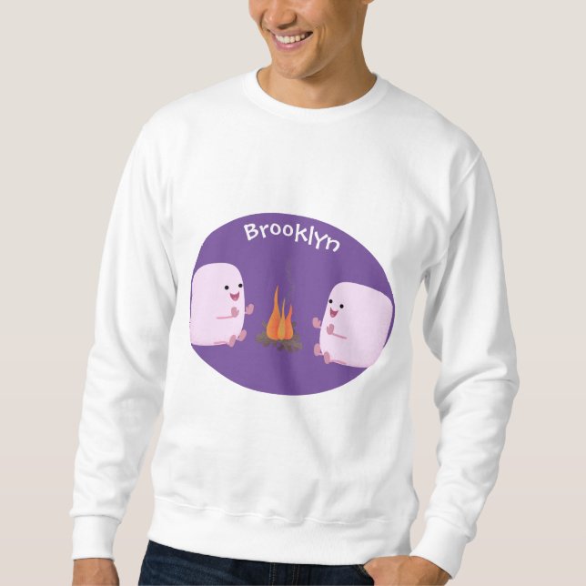 Moletom Marshmallows cor-de-rosa lindos por desenhos anima (Frente)