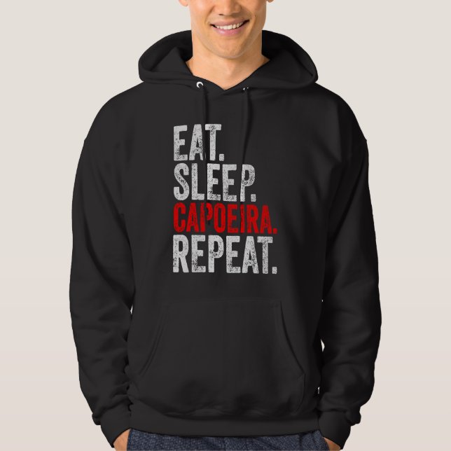 Moletom Martial Ninja Costume  Eat Sleep Capoeira Repeat (Frente)