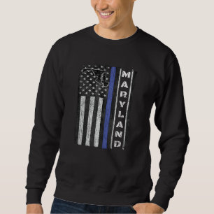 Moletom Maryland Thin Blue Line Policial Semana TShirt USA