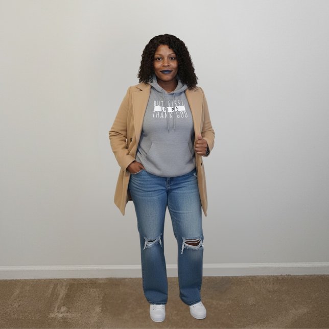 Moletom Mas o primeiro Obrigado Deus, a fé cristã (Criador carregado)
