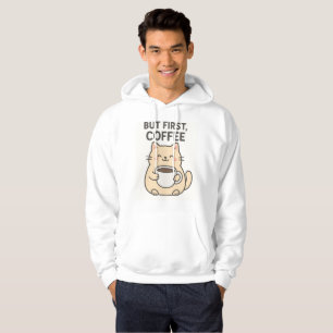 Moletom Mas Primeiro, Café   Hoodie Gato-Gato