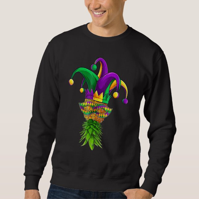 Moletom Máscara de abacaxi Mardi Gras Kids Men (Frente)