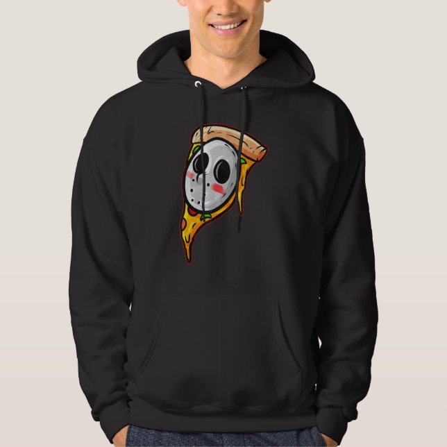 Moletom Máscara de Hockey Jason Halloween Horror e Pizza (Frente)