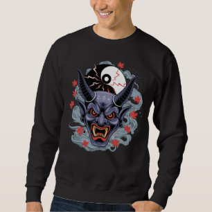 Moletom Máscara Oni Japonesa com Demônio Asiático Yin-Yang
