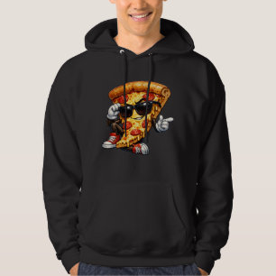 Moletom Mascote de Fatia de Pizza Legal com Óculos de Sol 