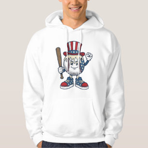 Moletom Mascote Patriótico de Beisebol Desenho de Gravura
