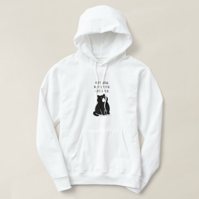 Moletom Masculino Gato Nunca Engraçado Citação Per (Frente do Design)