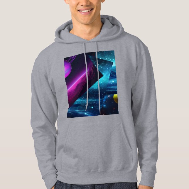 Moletom Masculino Retro Cósmico Multiverso Galácti (Frente)