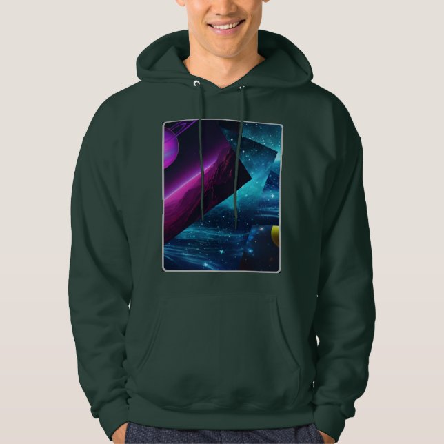 Moletom Masculino Retro Cósmico Multiverso Galácti (Frente)