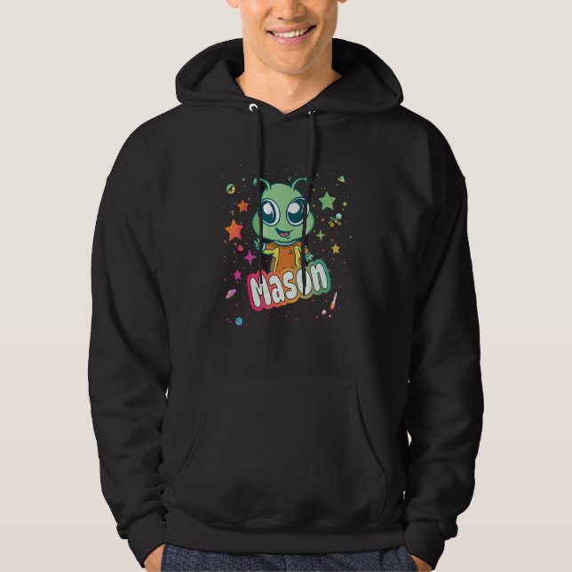 Moletom MASON - Nome do Menino Bonito com Alienígena fofo (Frente)