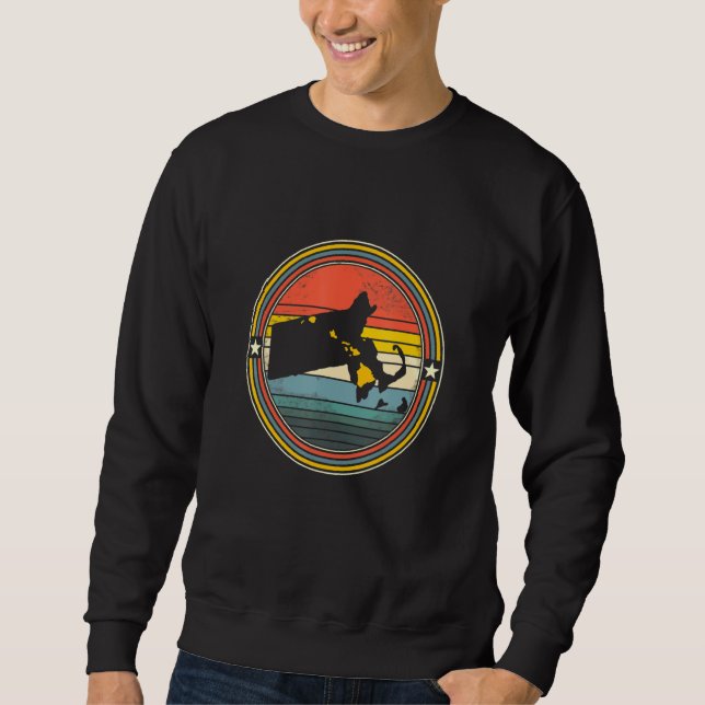 Moletom Massachusetts Hawaii Roots Origine State Map Retro (Frente)