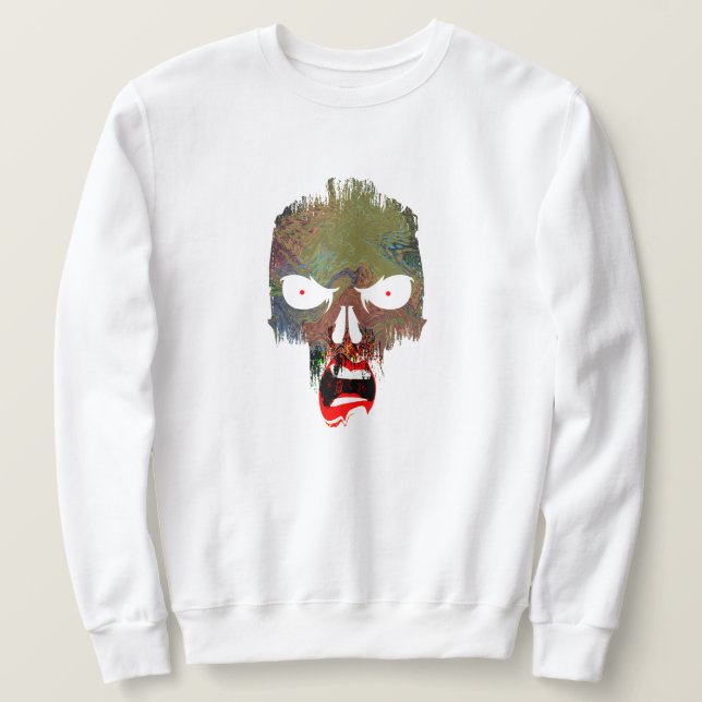 Moletom Mau de Assustador Figurino de Gritar de Caveira de (Frente do Design)