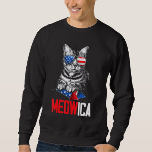Moletom Mb35 4 De Julho Meowica American Flag Firework Ca