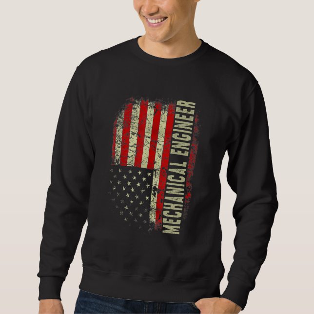 Moletom Mechanical Engineer 4th July US Flag Patriotic Eng (Frente)
