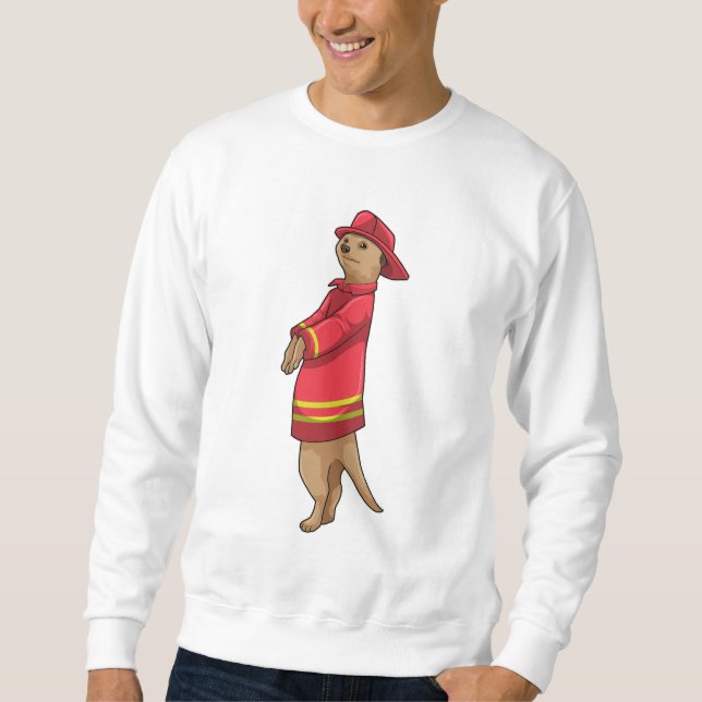 Moletom Meerkat como bombeiro com capacete (Frente)