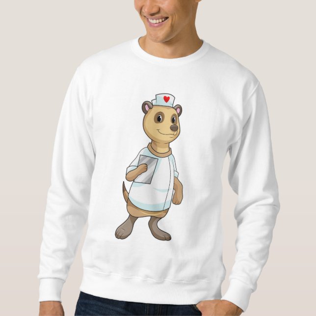 Moletom Meerkat como enfermeira com coração (Frente)
