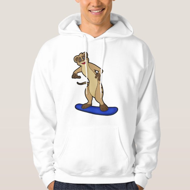 Moletom Meerkat como Snowboarder com Snowboard (Frente)