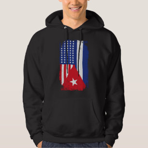 Moletom Meia Bandeira de Cuba Bandeira Americana Gráfico C