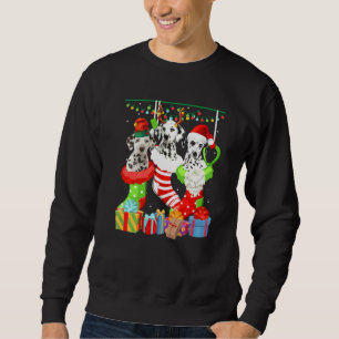 Moletom Meias de Natal de Cachorro Dalmatian Pijama de Nat