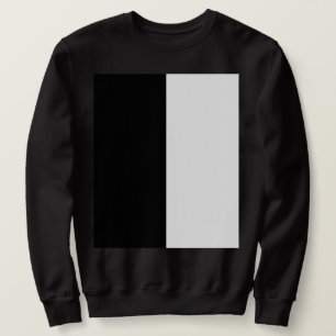 Moletom meio branco meio preto, meio preto meio branco