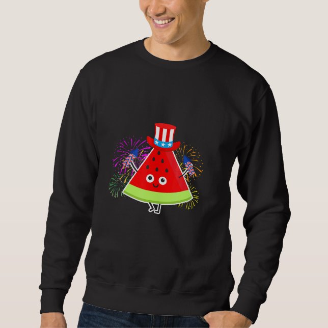 Moletom Melão de Verão, Melão com Bandeira Americana (Frente)
