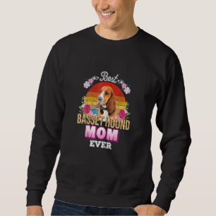 Moletom Melhor Cachorro Mãe Alguma Vez Basset Hound Floral