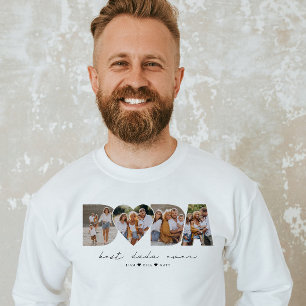 Moletom Melhor Dada de 4 Colagem de Fotografias Primeiro D