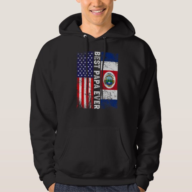 Moletom Melhor Dia de os pais da Costa Rica Bandeira Ameri (Frente)