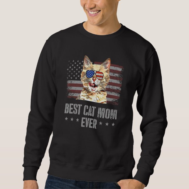 Moletom Melhor Gato Munchkin Mãe Alguma Vez Retrorou Bande (Frente)