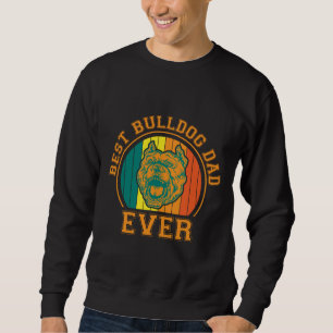Moletom Melhor Pai Bulldog de Todos os Tempos Retro Vintag