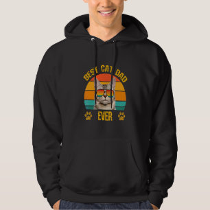Moletom Melhor Pai De Gato Papá Cat Com Óculos De Sol Retr