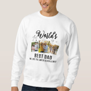 Moletom Melhor Pai do Mundo Colagem Personalizada com 3 Fo