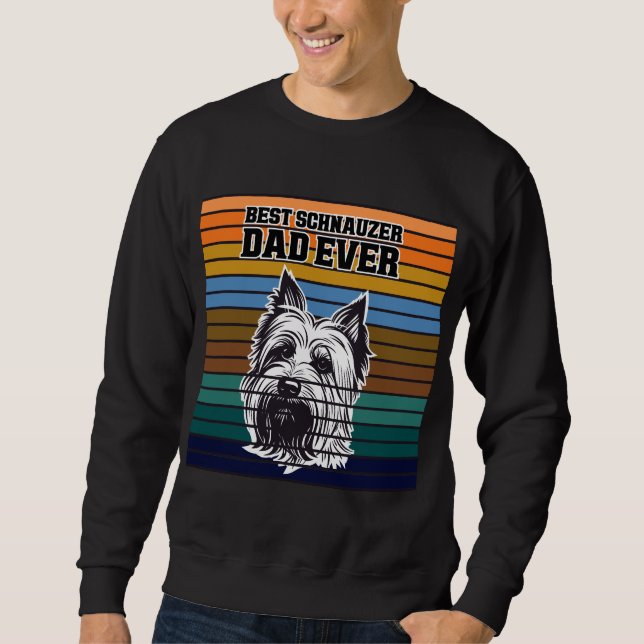 Moletom Melhor Pai Schnauzer de Todos os Tempos Retro Vint (Frente)