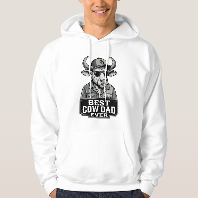 Moletom Melhor Pai Vaca de Todos os Tempos Design de Gravu (Frente)