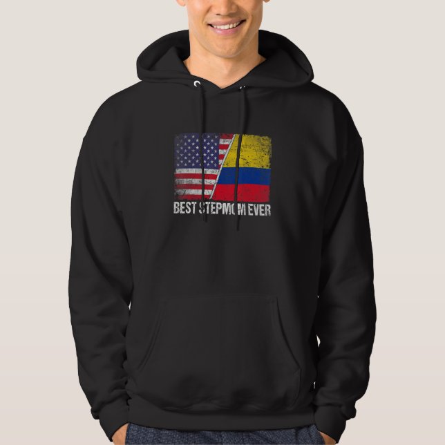 Moletom Melhor Stepman Do Dia de as mães Colômbia Bandeira (Frente)