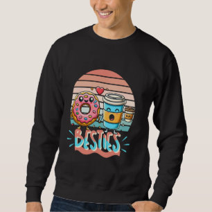 Moletom Melhores Amigas Café e Donut Design Kawaii Corresp