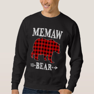 Moletom Memaw Bear Christmas Pajama Red Xadrez Buffalo Fam