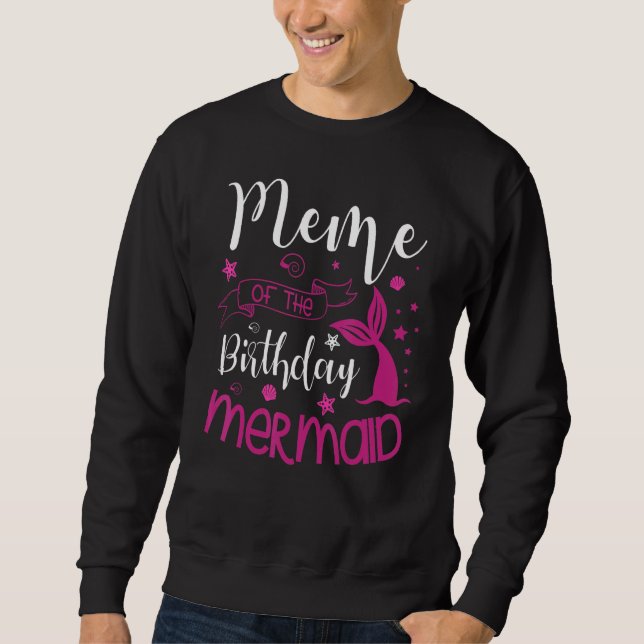 Moletom Meme Of The Birthday Mermaid Party Belebratio (Frente)