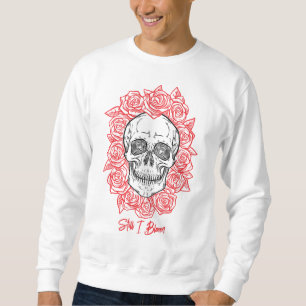 Moletom Memento Mori! Caveira e Rosas, Desenho Mão
