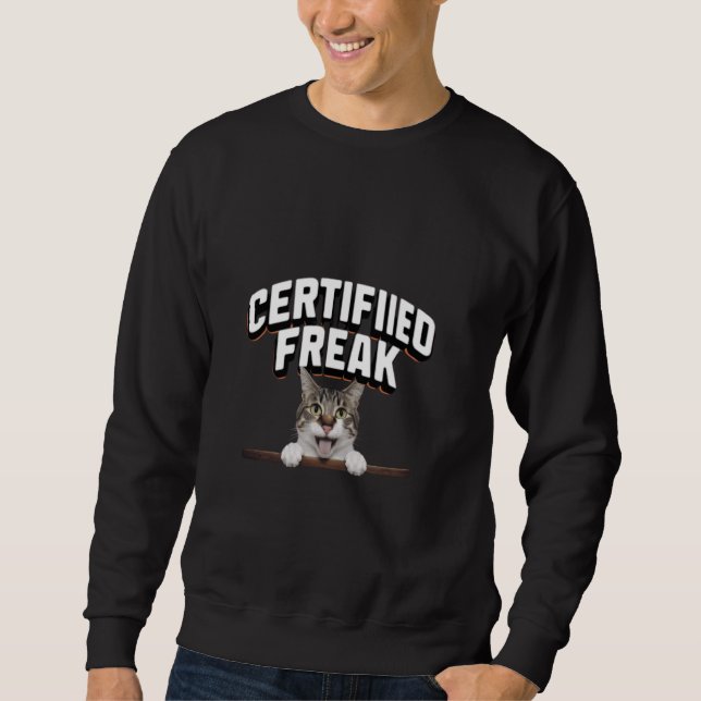 Moletom Memória de Gato Engraçado Certificado (Frente)