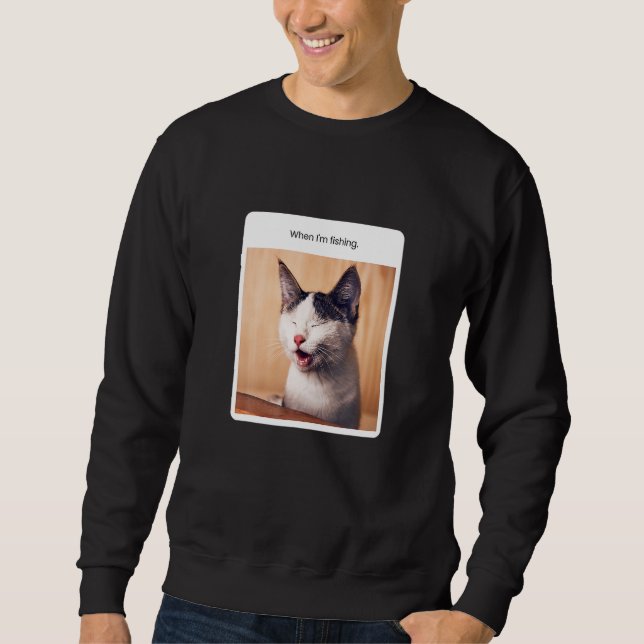Moletom Memória De Gato Quando Estou Pescando (Frente)
