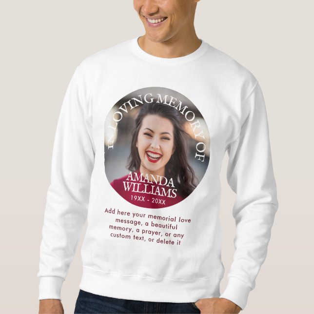 Moletom Memorial Personalizado com Foto e Texto (Frente)