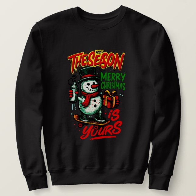 Moletom Men’s Classic Christmas Holiday Snowman (Frente do Design)