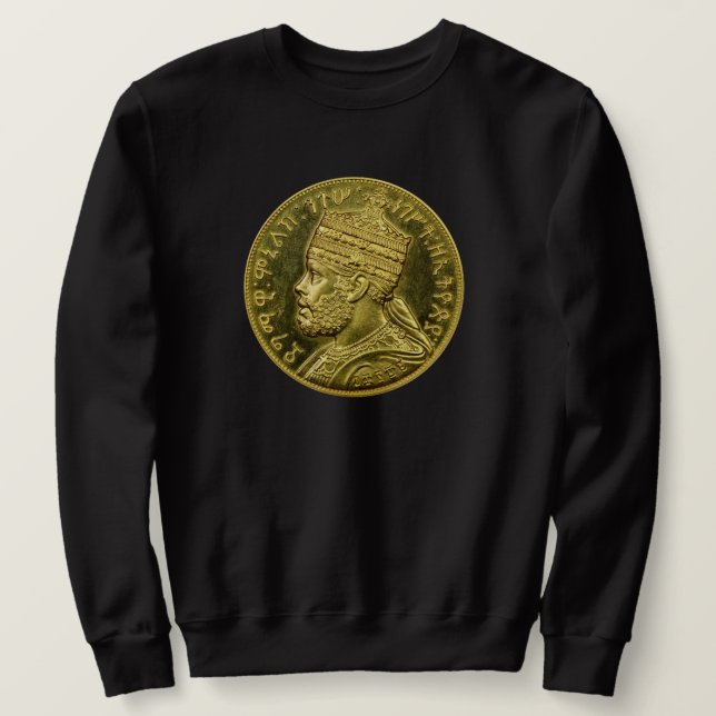 Moletom Menelik II Rastafari Emperor Rasta Roots Sweater (Frente do Design)