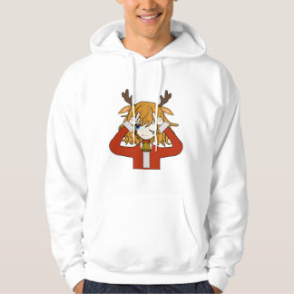 Moletom menina cervo com roupas de papai noel