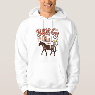Moletom Menina de Aniversário 10 Cavalo Floral Desenho Vet