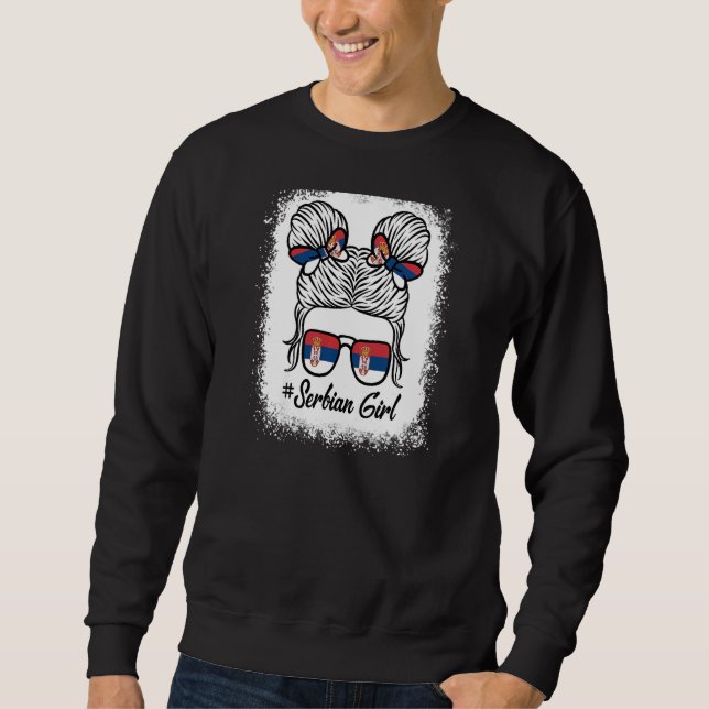 Moletom Menina Sérvia Bandeira Sérvia Orgulho Patriótico M (Frente)